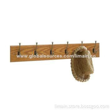 Wooden Wall Coat Rack with 10lbs per Hook Weight Capacity